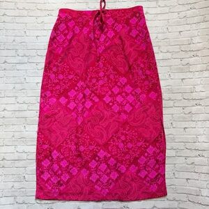 Vintage Y2K Worthington Hot Pink Paisley-Print Skirt